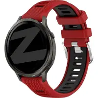 Bandz Sport bandje met gesp geschikt voor Garmin Vivoactive 4s / Vivomove 3s / Venu 4 - 41mm / Venu 3s / Venu 2s / Forerunner 265s / Forerunner 255s - Rood/Zwart
