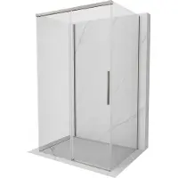 Mexen Rox-3S 3-delige schuifdouchecabine 140 x 85 , transparant, geborsteld nikkel - 8C2-140-085-97-00-3S