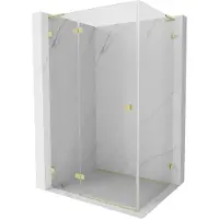 Mexen Lunar L schuifdeur douchecabine links 80 x 90 , transparant, geborsteld goud - 834L-080-090-55-00-L