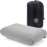 DYNMC you Comfortabel Reiskussen en Outdoor Kussen incl. tas, Zachte OEKO-TEX bamboe hoes - Modern, stevig traagschuim kussen - Perfect Neksteunkussen, Nekkussen reizen, Kampeerkussen