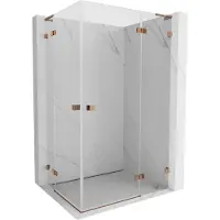 Mexen Lunar L Duo douchecabine draaibaar rechts 95 x 75 , transparant, roze goud - 834L-095P-075L-60-00