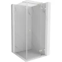 Mexen Lunar T uitschuifbare douchecabine rechts 90 x 90 , transparant, geborsteld nikkel - 834T-090-090-97-00-P