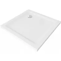 Mexen Flat vierkante douchebak slim 90 x 90 , wit, sifon chroom - 40109090