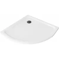 Mexen Flat kwartronde slanke douchebak 80 x 80 , wit, zwarte sifon - 41108080B
