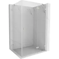 Mexen Lunar rechte opengaande douchecabine 80 x 90 , transparant, geborsteld nikkel - 834-080-090-97-00-P