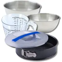 Zenker Bakkersset met 26 cm springvorm, 2 mengkommen, maatbeker en spatel