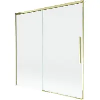 Mexen Rox badwand-paravent 2-delig schuifbaar 160 x 150 , transparant, goud - 8C9-160-001-50-00