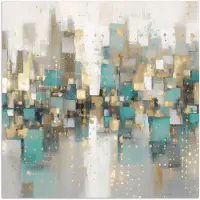 PosterMonkey Poster 75x75 cm - Abstract - Blokken - Goud - Skyline - Posters - Kamer decoratie - Wanddecoratie woonkamer - Muurdecoratie slaapkamer