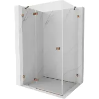 Mexen Lunar uitschuifbare douchecabine links 75 x 90 , transparant, roze goud - 834-075-090-60-00-L
