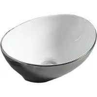 Mexen Elza opbouw waskom 40 x 33 cm, zilver/wit - 21014079