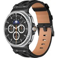 Strap-it Solide leren bandje geschikt voor Samsung Galaxy Watch 8 (40mm) / Samsung Galaxy Watch 8 (44mm) / Samsung Galaxy Watch 8 Classic – comfortabel, verstelbaar, premium design – Zwart