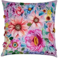 Mars & More Perugia Kussen velvet geborduurd roze 45x45cm