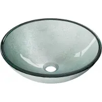 Mexen Mira glazen opbouwwastafel 42 x 42 cm, zilver - 24124211