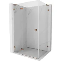 Mexen Lunar L draaideur douchecabine links 75 x 90 , transparant, roze goud - 834L-075-090-60-00-L