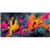 PosterMonkey Poster 150x75 cm - Abstract - Graffiti - Kleurrijk - Verfspatten - Posters - Kamer decoratie - Wanddecoratie woonkamer - Muurdecoratie slaapkamer