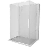 Mexen Rox-3S L douchecabine met 3 wanden schuifdeur 135 x 80 , transparant, wit - 8C2L-135-080-20-00-3S