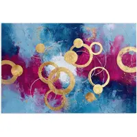 PosterMonkey Poster 90x60 cm - Cirkels - Goud - Abstract - Posters - Kamer decoratie - Wanddecoratie woonkamer - Muurdecoratie slaapkamer