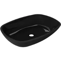 Mexen Araks glazen opbouw wastafel 54 x 39 cm, zwart - 24155470