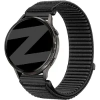 Bandz Nylon 'Wave' bandje geschikt voor Garmin Vivoactive 4s / Vivomove 3s / Venu 4 - 41mm / Venu 3s / Venu 2s / Forerunner 265s / Forerunner 255s - Zwart