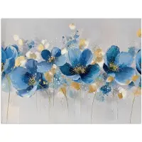 PosterMonkey Poster 40x30 cm - Bloemen - Blauw - Abstract - Posters - Kamer decoratie - Wanddecoratie woonkamer - Muurdecoratie slaapkamer