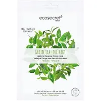 PDM to be maintained Ecosecret Ontspannend Gezichtsmasker Groene Thee 100% Katoen 20 ml Masker