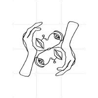 IXXI Julie, Julia Hariri - 60 x 80 cm - Gratis ophangtool - Grote wanddecoratie en posters - Illustraties, Abstract, Line art, Minimalisme, Woonkamer
