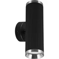 Strühm FRIDA - Wandlamp - Up en Downlight - 2 X GU10 Fitting - Rond - Zwart - Zilver