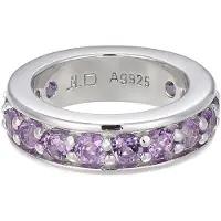 Cavill - 925 Sterling Zilveren Hanger - 18 Lavendel Amethisten 0,26 ct - Rond Slijpsel Kanaalzetting - Elegant & Tijdloos - Monosono Collection