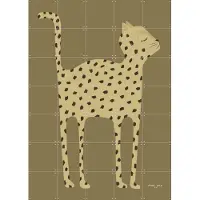 IXXI Proud Cheetah, Maa-noo - 100 x 140 cm - Gratis ophangtool - Grote wanddecoratie en posters - Speels, Kleurrijk, Illustraties, Kinderkamer