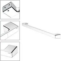 Keuco ROSE Badlakenhouder om vast te lijmen of te boren, made in Germany, van metaal, hoogglans chroom, 80 cm breed, lijmset inbegrepen, handdoekhouder voor badkamer of sauna, wandmontage