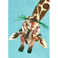 IXXI Giraffe upside down, Coco de Paris - 100 x 140 cm - Grote wanddecoratie en posters - Kleurrijk, Digitale Kunst, Fantasierijk, Speels