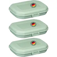 Westmark 3x lunchbox/snackbox, met kliksluiting, hoogte: ca. 3,7 cm, kunststof, Mini, mint groen, 235122EM
