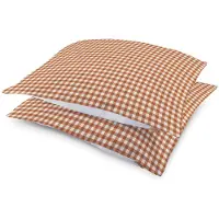 Walra Kussensloop Cozy Check - 2x 37x55 - 100% Katoen (BCI) - Bruin / Off White