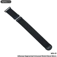 Remax WB-01 - Horlogebandje 22mm - Universeel - Milanees - Zwart