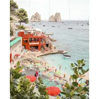 IXXI Bagni di Maria Capri, Henrike Schenk - 80 x 100 cm - Gratis ophangtool - Grote wanddecoratie en posters - Kleurrijk, Fotografie, Woonkamer