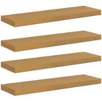 vidaXL Wandplank Muurmontage 4 st Beige 90 x 23,5 x 3,8 cm