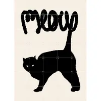 IXXI Meow, Florent Bodart - 100 x 140 cm - Gratis ophangtool - Grote wanddecoratie en posters - Illustraties, Kinderkamer, Typografie en quotes