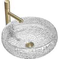Mexen Celia glazen opbouw wastafel 44 x 44 cm, transparant - 24034400