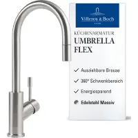 Villeroy & Boch Umbrella - Keukenkraan met uittrekbare sproeikop, rvs 925400LC