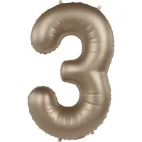 Folat - Folieballon Cijfer 3 Starlight Gold - 86 cm