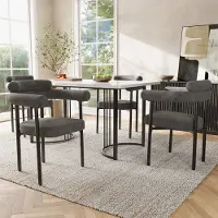 OKWISH Eetkamerstoel 70 X 62 X 84 Cm - Set Van 2 Met Brede Zitting En Ergonomische Rugleuning - Voor Eetkamer