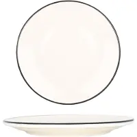 Bonna Dinerbord - Linea Black - Porselein - 27 cm - set van 6
