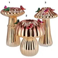 Daan Kromhout Design - vogelvaas - vaas - goud - paddenstoel - H25 cm - Ø16 cm - u ontvang nr. 3 van de foto !