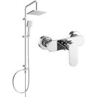 Mexen Tord opbouw douche set met regendouche en Milo douchekraan, chroom - 71340200-00