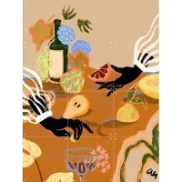 IXXI Handful Of Love, Arty Guava - 60 x 80 cm - Gratis ophangtool - Grote wanddecoratie en posters - Illustraties, Speels, Kleurrijk, Digitale Kunst