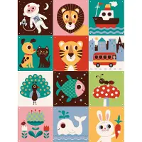 IXXI Playful Kids' World Collage Box, Ingela P. Arrhenius - 60 x 80 cm - Gratis ophangtool - Grote wanddecoratie en posters - Fantasierijk