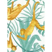 IXXI Happy monkeys, Creative Lab Amsterdam - 100 x 140 cm - Gratis ophangtool - Grote wanddecoratie en posters - Kleurrijk, Speels, Grafisch Ontwerp