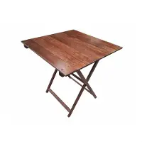 Wellhome Opvouwbaar Nachtkastje Van Beukenhout Met Walnootkleurige Afwerking 70x50x76 Cm