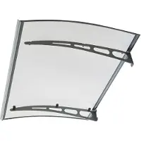 Vente-unique Luifel van aluminium 150 x 90 cm gebogen - grijs - NEONA