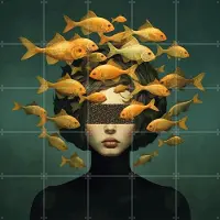 IXXI Relax Mode On, Mirjam Duizendstra - 100 x 100 cm - Gratis ophangtool - Grote wanddecoratie en posters - Illustraties, Surrealisme, Digitale